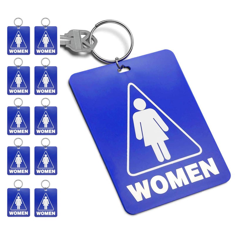 Lucky Line - Women's Restroom Pass Key Tag, Plastic with Split Key Ring Keychain Identifier for Restaurant, Office, Gas Station, 10 Per Pack (53000), Women - Pack of 10, 3.5*4.5 inches - Image 1